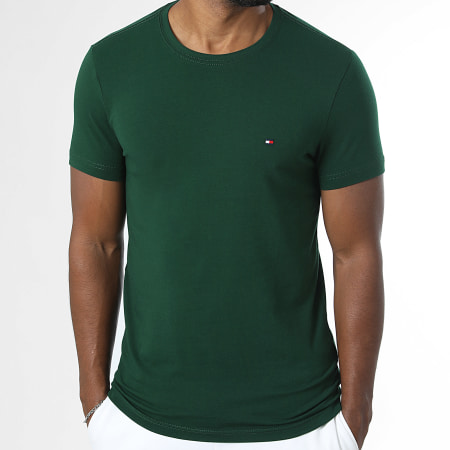 Tommy Hilfiger - Tee Shirt Slim Stretch 0800 Vert Foncé