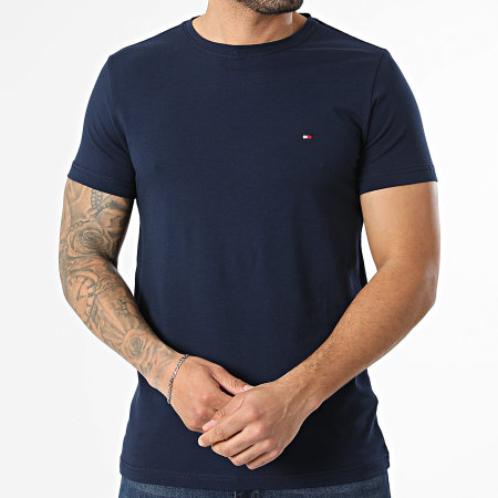 Tommy Hilfiger - Tee Shirt Slim Stretch 0800 Bleu Marine