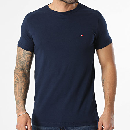 Tommy Hilfiger - Tee Shirt Slim Stretch 0800 Bleu Marine