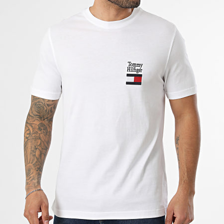 Tommy Hilfiger - Tee Shirt Regular Fit Brand Love Text Stack 2367 Blanc