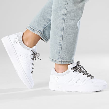 Adidas Sportswear - Baskets Femme Hoops Classic J KH8913 x SUPERLACED Lacets Léopard Beige