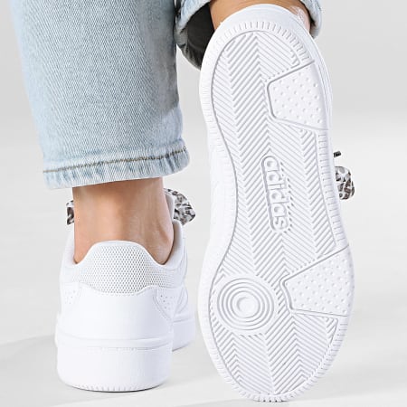 Adidas Sportswear - Baskets Femme Hoops Classic J KH8913 x SUPERLACED Lacets Léopard Beige