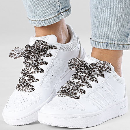 Adidas Sportswear - Baskets Femme Hoops Classic J KH8913 x SUPERLACED Lacets Léopard Beige