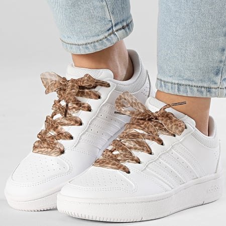 Adidas Performance - Zapatillas Mujer Hoops Classic J KH8913 x SUPERLACED Cordones Leopardo Amarillo