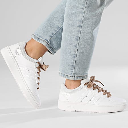 Adidas Performance - Zapatillas Mujer Hoops Classic J KH8913 x SUPERLACED Cordones Leopardo Amarillo