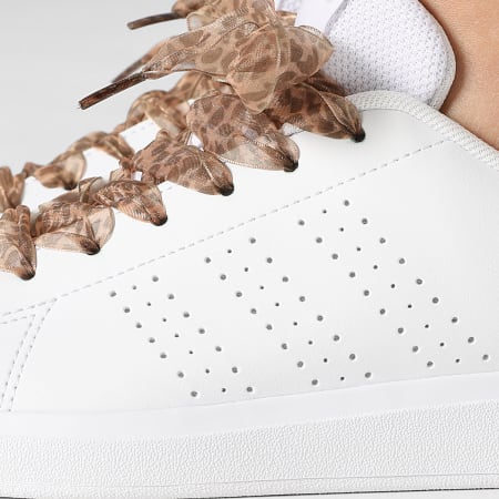 Adidas Sportswear - Baskets Femme Advantage Base 2.0 J IE8688 x SUPERLACED Lacets Léopard Jaune