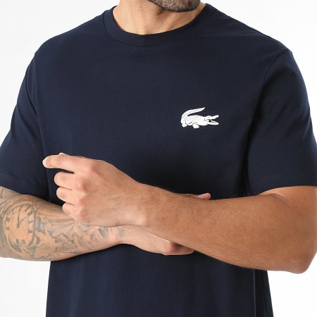 Lacoste - Ensemble Tee Shirt Et Short Jogging Big Logo Bleu Marine