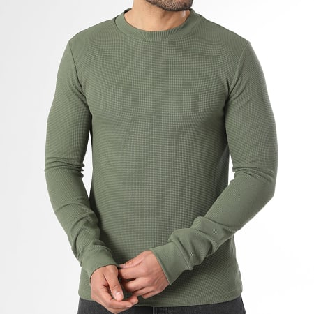 LBO - Pack of 2 Sweaters Crew Neck Waffle 3922 3927 Black Khaki Green