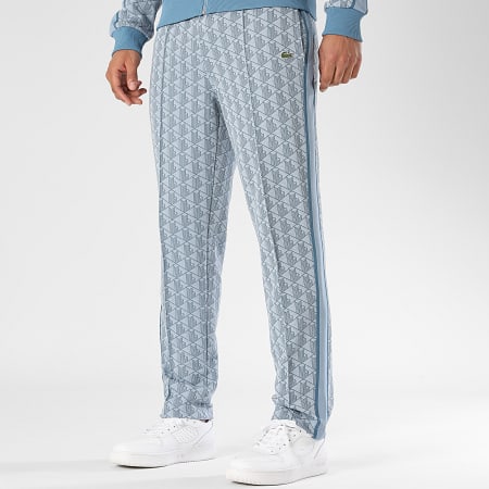 Lacoste - Ensemble Veste Zippée Et Pantalon Jogging Logo Brodé Crocodile The Blend Bleu Clair