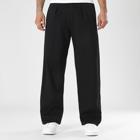 LBO - Lot De 2 Pantalons Habillés Larges A Plis 2379 2368 Noir Bleu Marine