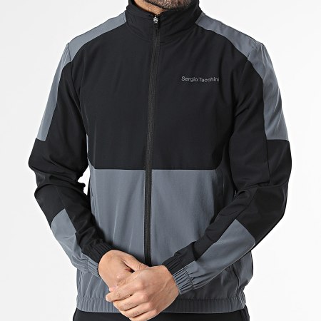 Sergio Tacchini - Ensemble De Survetement Arcata 41452 Noir Gris Anthracite
