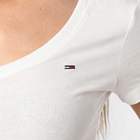 Tommy Jeans - Lot De 3 Tee Shirts Col V Femme 3005 Noir Blanc Bleu Marine