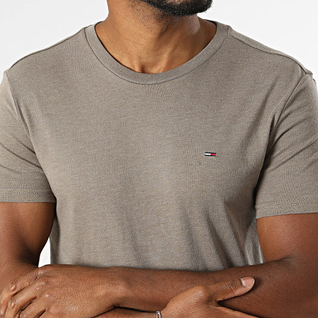 Tommy Jeans - Tee Shirt Slim Jaspe 0363 Taupe