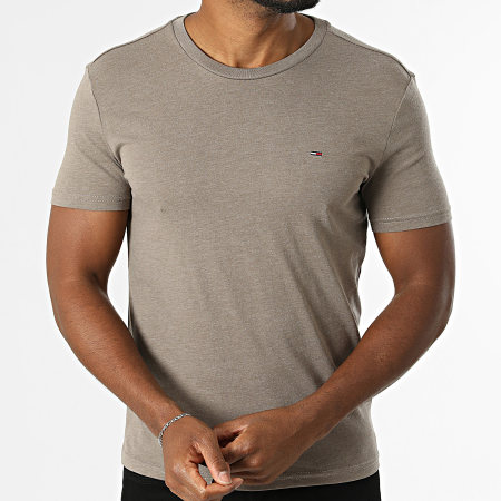 Tommy Jeans - Tee Shirt Slim Jaspe 0363 Taupe