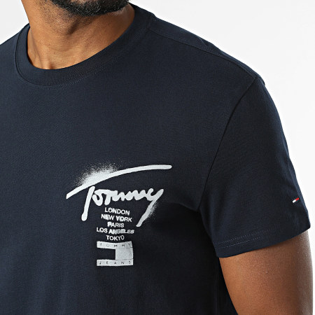 Tommy Jeans - Tee Shirt Regular Fit City Sign 2553 Bleu Marine