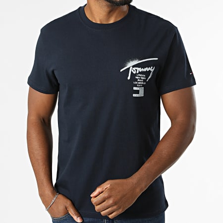 Tommy Jeans - Tee Shirt Regular Fit City Sign 2553 Bleu Marine