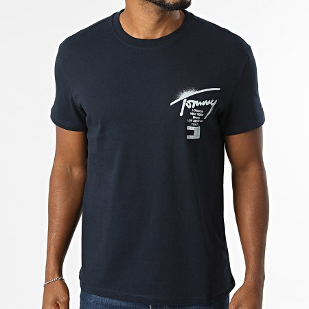 Tommy Jeans - Tee Shirt Regular Fit City Sign 2553 Bleu Marine
