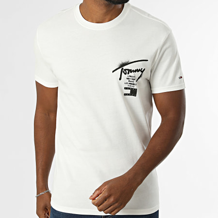 Tommy Jeans - Tee Shirt Regular Fit City Sign 2553 Beige Clair