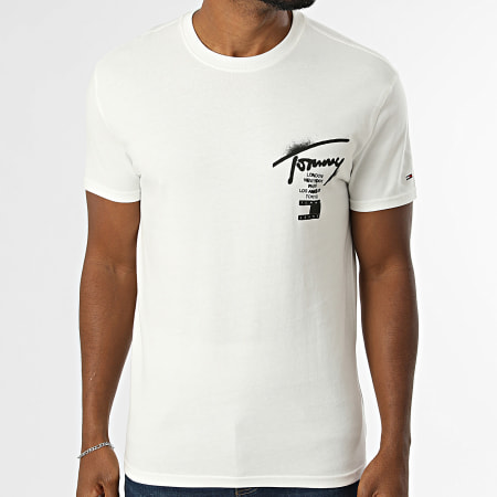 Tommy Jeans - Tee Shirt Regular Fit City Sign 2553 Beige Clair