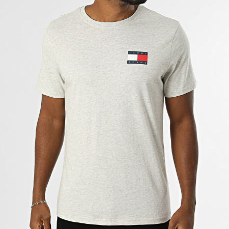 Tommy Jeans - Tee Shirt Slim Essential Flag 0740 Gris Chiné