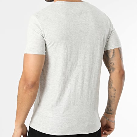 Tommy Jeans - Tee Shirt Slim Jaspe 0363 Gris Clair Chiné