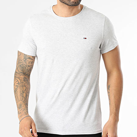 Tommy Jeans - Tee Shirt Slim Jersey 4411 Gris Clair Chiné