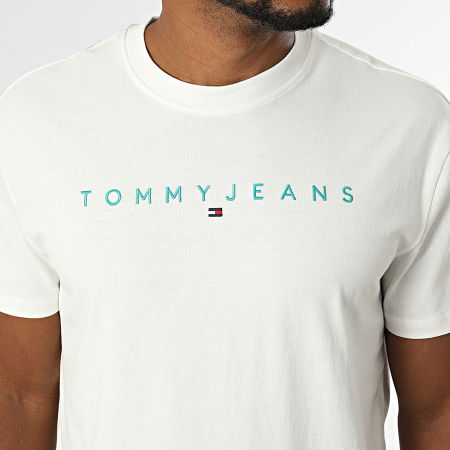 Tommy Jeans - Tee Shirt Linear Logo 0744 Beige Clair