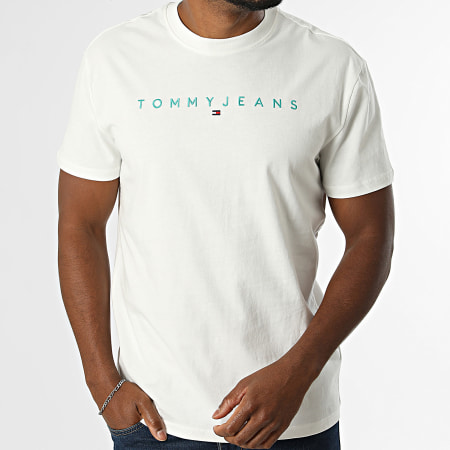Tommy Jeans - Tee Shirt Linear Logo 0744 Beige Clair