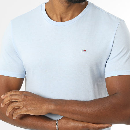 Tommy Jeans - Tee Shirt Slim Jaspe 0363 Bleu Clair