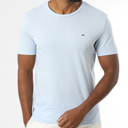 Tommy Jeans - Tee Shirt Slim Jaspe 0363 Bleu Clair