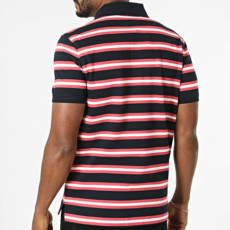 Tommy Hilfiger - Polo Manches Courtes Regular Fit 1985 7770 Bleu Marine Rose Blanc