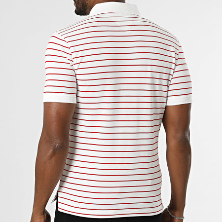 Tommy Hilfiger - Polo Manches Courtes A Rayures Slim 1985 7771 Blanc Rouge