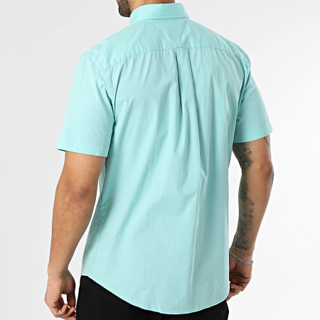 Tommy Hilfiger - Camicia Maniche Corte Regular Fit Flex Poplin Solid 2630 Turchese