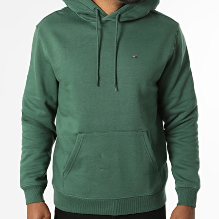 Tommy Jeans - Sweat Capuche Flag 0742 Vert Foncé