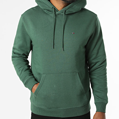 Tommy Jeans - Sweat Capuche Flag 0742 Vert Foncé