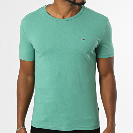 Tommy Jeans - Tee Shirt Slim Jaspe 0363 Vert