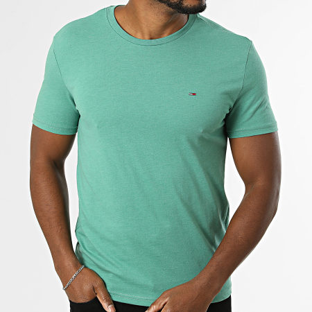 Tommy Jeans - Tee Shirt Slim Jaspe 0363 Vert