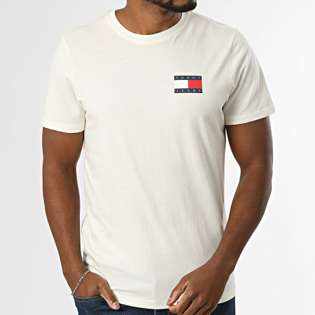 Tommy Jeans - Tee Shirt Slim Essential Flag 0740 Beige Clair