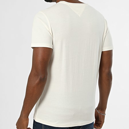 Tommy Jeans - Tee Shirt Slim Essential Flag 0740 Beige Clair