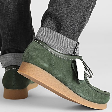 Clarks - Zapatos Wallabee Evo Ante Verde