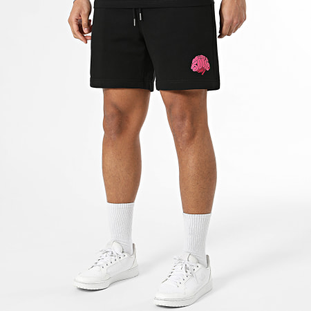 Kanoé X Mise A Jour - Ensemble Tee Shirt Et Short Jogging Bless Me Noir