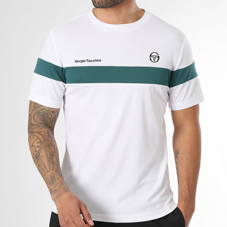 Sergio Tacchini - T-Shirt Leone 41237 Bianco Verde Scuro