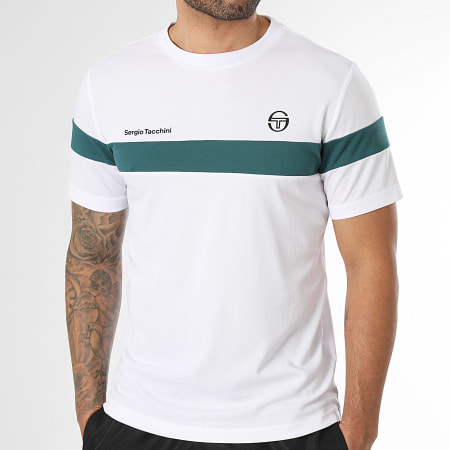 Sergio Tacchini - T-Shirt Leone 41237 Bianco Verde Scuro