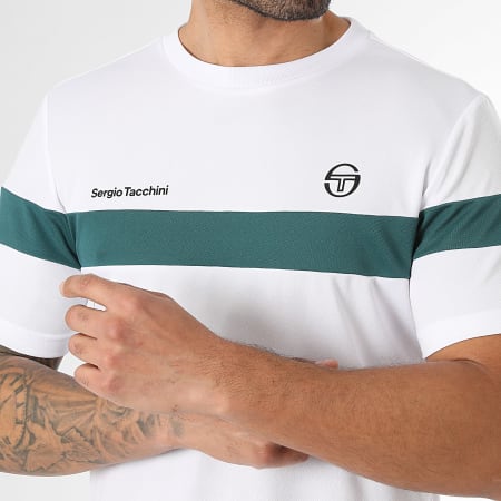 Sergio Tacchini - T-Shirt Leone 41237 Bianco Verde Scuro