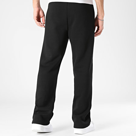 One Piece - Pantalon Jogging Large Patch Cuir Noir