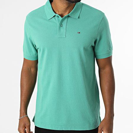 Tommy Jeans - Polo Manches Courtes Regular Fit Essential 2711 Vert