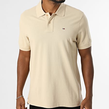 Tommy Jeans - Polo Manches Courtes Regular Fit Essential 2711 Beige