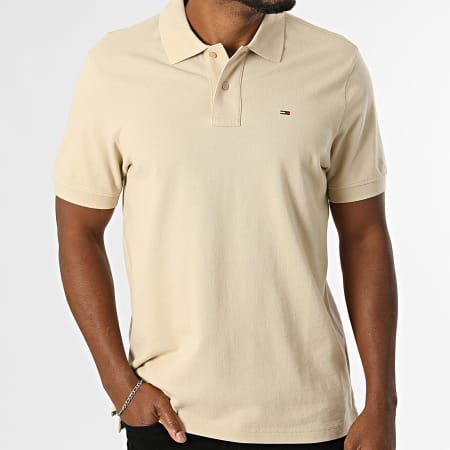 Tommy Jeans - Polo Manches Courtes Regular Fit Essential 2711 Beige