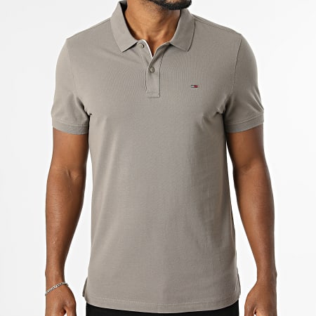 Tommy Jeans - Polo Manches Courtes Slim Placket 0676 Taupe