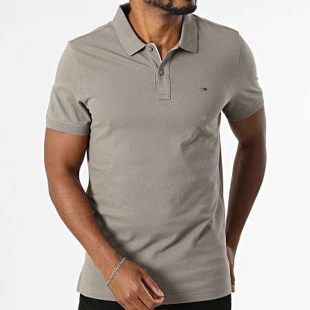 Tommy Jeans - Polo Manches Courtes Slim Placket 0676 Taupe